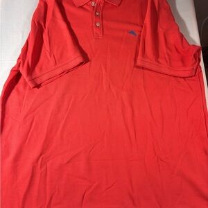 Tommy Bahama Red Polo Island Zone Supima Trim Fit Shirt Vibrant Casual Style